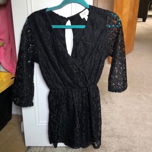 Black lace romper